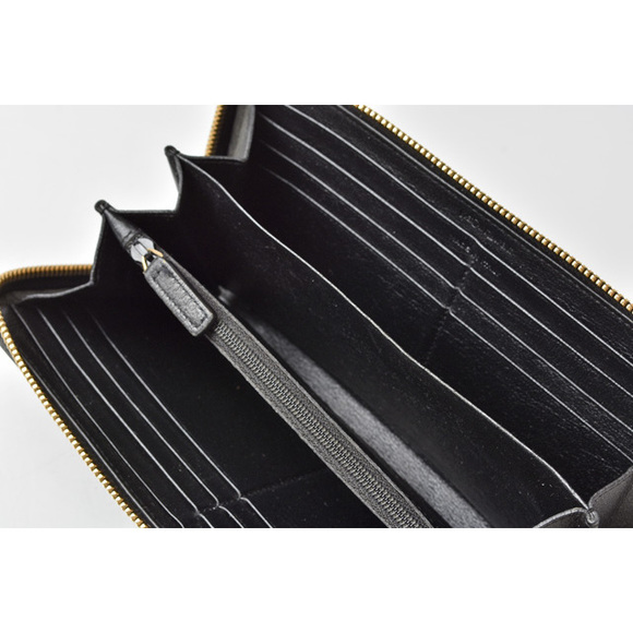 Saint Laurent Paris Wallet Long Wallet Round Zipper Leather Black - Picture 6 of 10